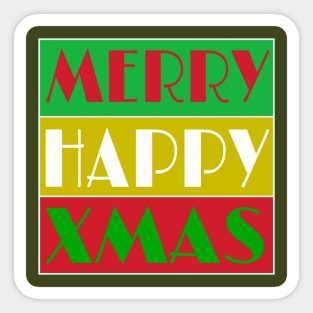 Merry Happy Xmas - Front Sticker